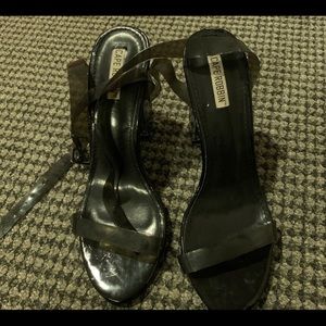 Black clear Perspex heels